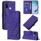 For OPPO A53s 4G / A33 2020 4G Crossbody 3D Embossed Flip Leather Phone Case(Purple) - 1