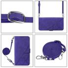 For OPPO A53s 4G / A33 2020 4G Crossbody 3D Embossed Flip Leather Phone Case(Purple) - 3