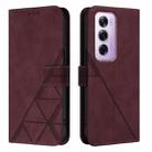 For OPPO Reno12 Pro Global Crossbody 3D Embossed Flip Leather Phone Case(Wine Red) - 2