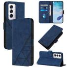 For OPPO Reno12 Global Crossbody 3D Embossed Flip Leather Phone Case(Blue) - 1