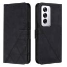 For OPPO Reno12 Global Crossbody 3D Embossed Flip Leather Phone Case(Black) - 2