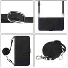 For OPPO Reno12 Global Crossbody 3D Embossed Flip Leather Phone Case(Black) - 3