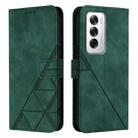 For OPPO Reno12 Global Crossbody 3D Embossed Flip Leather Phone Case(Dark Green) - 2