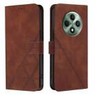 For OPPO Reno12 F 5G Global Crossbody 3D Embossed Flip Leather Phone Case(Brown) - 2