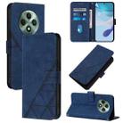 For OPPO Reno12 F 5G Global Crossbody 3D Embossed Flip Leather Phone Case(Blue) - 1