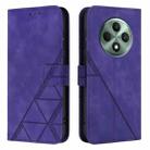 For OPPO Reno12 F 5G Global Crossbody 3D Embossed Flip Leather Phone Case(Purple) - 2