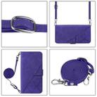 For OPPO Reno12 F 5G Global Crossbody 3D Embossed Flip Leather Phone Case(Purple) - 3