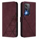 For OPPO A80 5G EU Crossbody 3D Embossed Flip Leather Phone Case(Wine Red) - 2