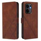 For OPPO Reno13 F 5G Global Crossbody 3D Embossed Flip Leather Phone Case(Brown) - 2