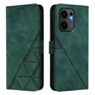 For OPPO Reno13 F 5G Global Crossbody 3D Embossed Flip Leather Phone Case(Dark Green) - 2