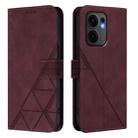 For OPPO Reno13 F 5G Global Crossbody 3D Embossed Flip Leather Phone Case(Wine Red) - 2
