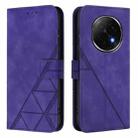 For OPPO A5 Pro China Crossbody 3D Embossed Flip Leather Phone Case(Purple) - 2