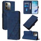 For OPPO A5 Pro 5G Global Crossbody 3D Embossed Flip Leather Phone Case(Blue) - 1