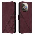 For OPPO A5 Pro 5G Global Crossbody 3D Embossed Flip Leather Phone Case(Wine Red) - 2
