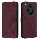 For OPPO Find X8 Ultra 5G Crossbody 3D Embossed Flip Leather Phone Case(Wine Red) - 2