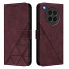 For OPPO Find X8s 5G Crossbody 3D Embossed Flip Leather Phone Case(Wine Red) - 2