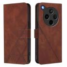 For OPPO Find X8s+ 5G Crossbody 3D Embossed Flip Leather Phone Case(Brown) - 2