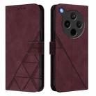 For OPPO Find X8s+ 5G Crossbody 3D Embossed Flip Leather Phone Case(Wine Red) - 2