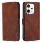 For OPPO Reno14 5G Global Crossbody 3D Embossed Flip Leather Phone Case(Brown) - 2
