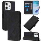 For OPPO Reno14 5G Global Crossbody 3D Embossed Flip Leather Phone Case(Black) - 1