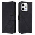 For OPPO Reno14 5G Global Crossbody 3D Embossed Flip Leather Phone Case(Black) - 2
