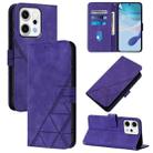 For OPPO Reno14 5G Global Crossbody 3D Embossed Flip Leather Phone Case(Purple) - 1