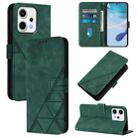 For OPPO Reno14 Pro 5G Global Crossbody 3D Embossed Flip Leather Phone Case(Dark Green) - 1