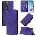 For OPPO A5 5G Global / A3 Pro 5G Global Crossbody 3D Embossed Flip Leather Phone Case(Purple) - 1