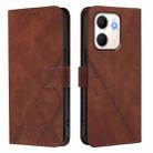 For OPPO A5X 4G / A5X 5G Crossbody 3D Embossed Flip Leather Phone Case(Brown) - 2