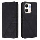For OPPO A5X 4G / A5X 5G Crossbody 3D Embossed Flip Leather Phone Case(Black) - 2