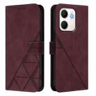 For OPPO A5X 4G / A5X 5G Crossbody 3D Embossed Flip Leather Phone Case(Wine Red) - 2