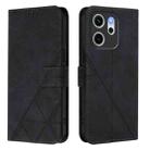 For OPPO Reno14 F 5G Crossbody 3D Embossed Flip Leather Phone Case(Black) - 2