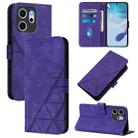 For OPPO Reno14 F 5G Crossbody 3D Embossed Flip Leather Phone Case(Purple) - 1