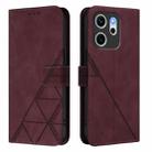 For OPPO Reno14 F 5G Crossbody 3D Embossed Flip Leather Phone Case(Wine Red) - 2