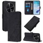 For Huawei Nova 12i 4G Global Crossbody 3D Embossed Flip Leather Phone Case(Black) - 1