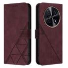 For Huawei Nova 12i 4G Global Crossbody 3D Embossed Flip Leather Phone Case(Wine Red) - 2