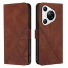 For Huawei Pura 70 Crossbody 3D Embossed Flip Leather Phone Case(Brown) - 2