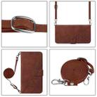 For Huawei Pura 70 Crossbody 3D Embossed Flip Leather Phone Case(Brown) - 3
