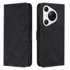 For Huawei Pura 70 Crossbody 3D Embossed Flip Leather Phone Case(Black) - 2