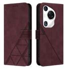 For Huawei Pura 70 Pro Crossbody 3D Embossed Flip Leather Phone Case(Wine Red) - 2