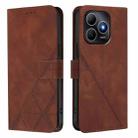 For Huawei Enjoy 80s 4G Crossbody 3D Embossed Flip Leather Phone Case(Brown) - 2