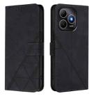 For Huawei Enjoy 80s 4G Crossbody 3D Embossed Flip Leather Phone Case(Black) - 2