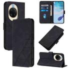 For Huawei nova 14 5G Crossbody 3D Embossed Flip Leather Phone Case(Black) - 1