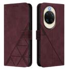 For Huawei nova 14 5G Crossbody 3D Embossed Flip Leather Phone Case(Wine Red) - 2