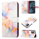 For Motorola Moto G14 PT003 Marble Pattern Flip Leather Phone Case(LS004) - 1