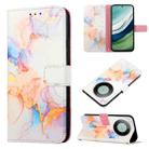 For Huawei Mate 60 PT003 Marble Pattern Flip Leather Phone Case(LS004 Marble White) - 1