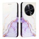 For Huawei nova 12i 4G Global PT003 Marble Pattern Flip Leather Phone Case(LS006 White Purple) - 2