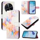 For Huawei nova 12i 4G Global PT003 Marble Pattern Flip Leather Phone Case(LS004 Marble White) - 1