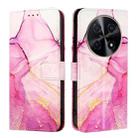 For Huawei nova 12i 4G Global PT003 Marble Pattern Flip Leather Phone Case(LS001 Pink Purple Gold) - 2