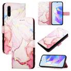 For Huawei P30 PT003 Marble Pattern Flip Leather Phone Case(LS005 Rose Gold) - 1